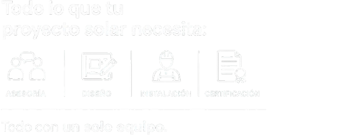 Todo lo que tu proyecto solar necesita: asesoría, diseño, instalación y certificación SEC. Todo con un solo equipo.