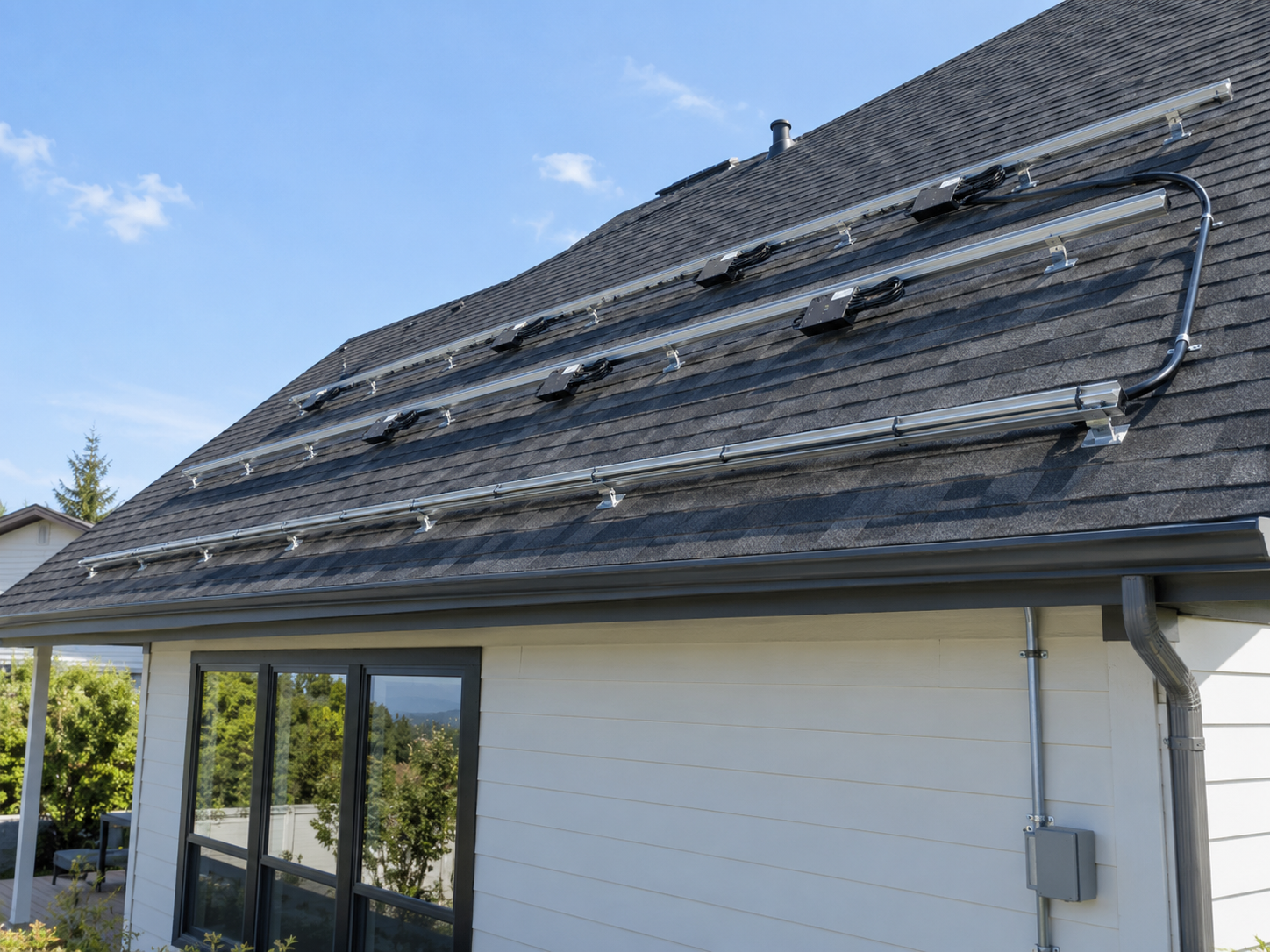 Configuración solar con microinversores distribuidos